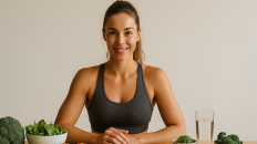 Frutas frescas y personas disfrutando de una alimentación saludable.