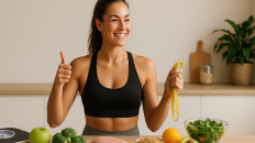 Una persona relajándose y meditando en un ambiente natural, simbolizando bienestar y salud.