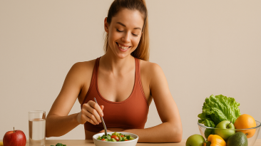 Ilustración sobre la relación entre inflamación, grasa abdominal y bienestar