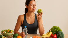 Alimentos frescos y saludables que promueven una dieta antiinflamatoria.