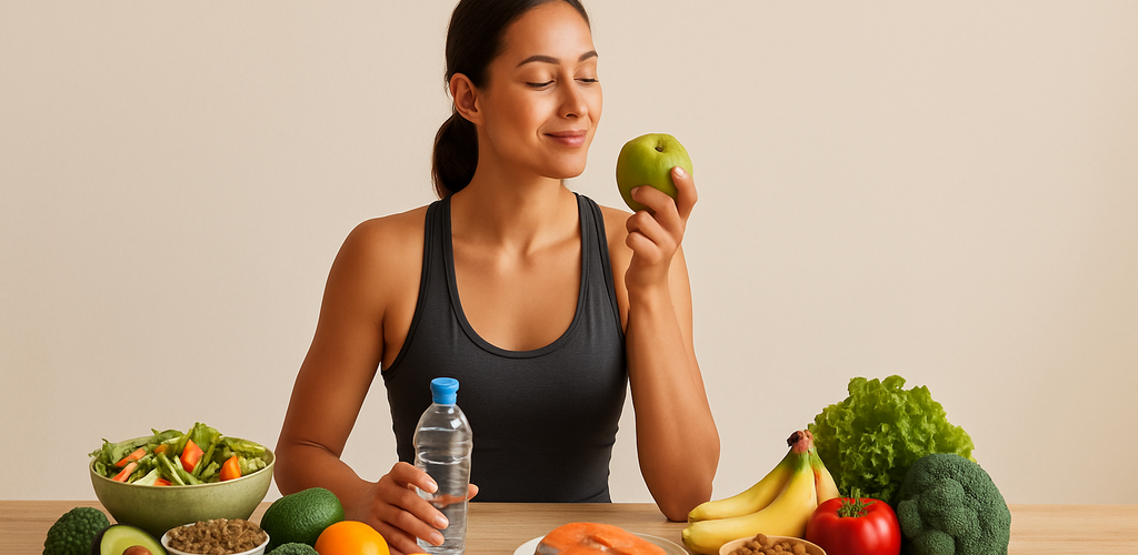 Alimentos frescos y saludables que promueven una dieta antiinflamatoria.